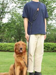 Supet 1pc Reflective Detail Multipurpose Pet Leash - Black - View 1