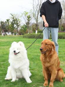 Supet 1pc Reflective Detail Multipurpose Pet Leash - Black - View 7