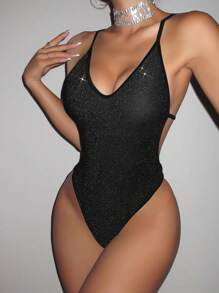 Swim EVENT Bộ đồ bơi một mảnh lấp lánh bãi biển mùa hè - màu đen - Xem 1