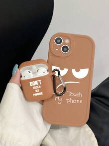 Set de 2 fundas impresas mate para AirPod 1/2 y funda de teléfono a juego - Multicolor - Ver 1