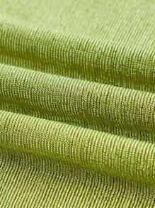 SHEIN ICON Áo thun nữ Cắt ra màu trơn Gợi cảm - Màu xanh chanh - Xem 3