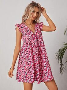 Whitebread 碎花荷葉邊娃娃裙 - 彩色 - 查看 3