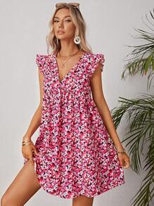 Whitebread 碎花荷葉邊娃娃裙 - 彩色 - 查看 4