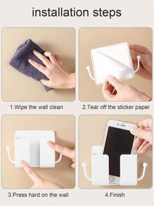 1入組掛壁式手機充電架 - 白色 - 查看 3