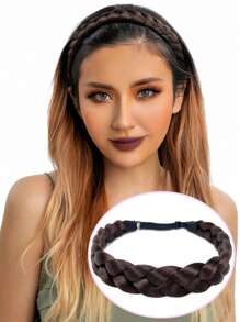 Headband Design Medium Synthetic Hair Braid - Burgundy - View 1