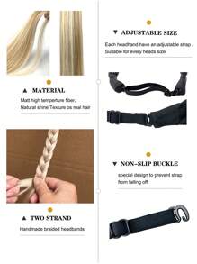 Headband Design Medium Synthetic Hair Braid - Burgundy - View 4