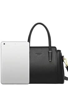 Dedoo Lightweight,Business Casual Stylish and versatile, ultra-large capacity multi-compartment tote bag For Teen Girls Women College Students,Rookies & White-collar Workers Perfect for Office,College,Work ,Business,Commute,Outdoors, Travel, Outings - Black - View 3