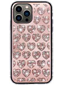 Rhinestone trang trí vỏ điện thoại trái tim - Hoa hồng vàng - Xem 3