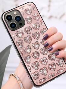 Rhinestone trang trí vỏ điện thoại trái tim - Hoa hồng vàng - Xem 5