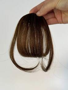 Short Straight Synthetic Hair Bangs With Sideburns - Brown - View 6