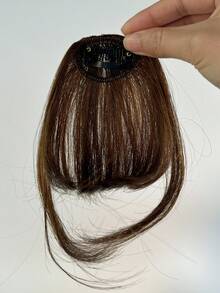 Short Straight Synthetic Hair Bangs With Sideburns - Brown - View 7