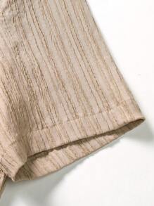 Manfinity Homme 男士素色前排扣襯衫 - 杏色 - 查看 3