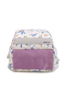 Bebé Mochila de pañales con estampado de flor multifunción de gran capacidad poliéster para exterior - Multicolor - Ver 4