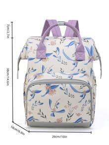 Bebé Mochila de pañales con estampado de flor multifunción de gran capacidad poliéster para exterior - Multicolor - Ver 7