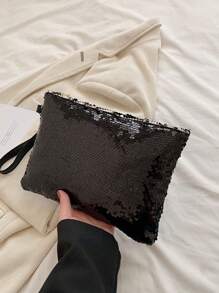 閃爍亮晶晶的閃光,閃閃發光的優雅,精緻的亮片裝飾手拿包,迷人的黑色時尚迷你手袋,星星女性,淑女,情人禮服,派對,新娘包,婚禮晚宴袋,派對女孩晚宴包,女人,女性,完美的派對,婚禮,舞會,晚宴,最好的禮物給女人 - 黑色 - 查看 6