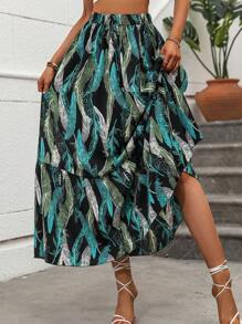 Breezaya Váy nữ Nhiệt đới Boho - màu xanh lá - Xem 2