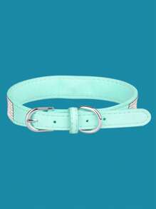 1pc Rhinestone & Bow Decor Pet Collar - Mint Blue - View 2