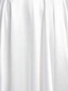 SHEIN Belle Váy cưới nữ Plus Dây kéo Cao thấp màu trơn - trắng - Xem 4