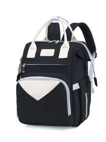 Ba lô tã polyester công suất lớn đa chức năng cho bé tối giản dành cho ngoài trời - màu đen - Xem 1