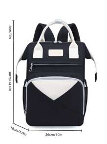 Ba lô tã polyester công suất lớn đa chức năng cho bé tối giản dành cho ngoài trời - màu đen - Xem 3