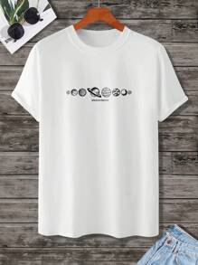 Manfinity Homme Áo thun & Áo lót Nam Đồ họa Lá thư Giải trí - trắng - Xem 1