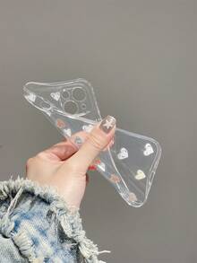 愛心圖案透明手機殼 - 彩色 - 查看 4