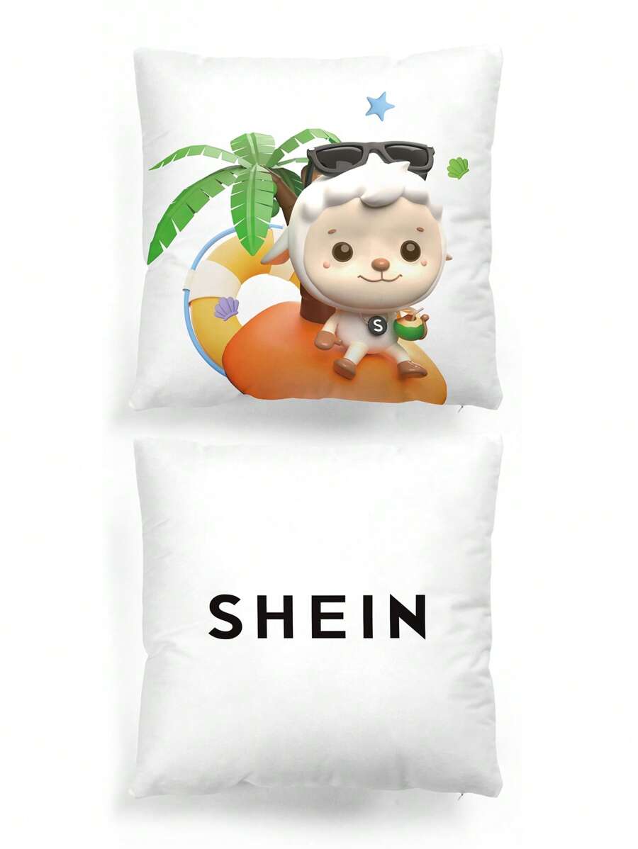 SHEIN 1pc Cartoon Pattern Cushion Cover Without Filler - Multicolor - View 1