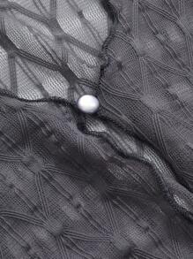 DAZY Áo nữ Xù nhỏ cắt Thắt nơ trước màu trơn Giải trí - Bụi tím - Xem 9