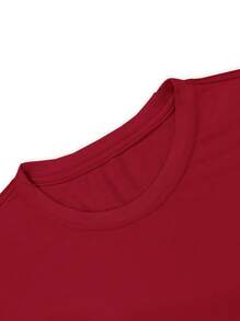 Aesthetic Post--Men Slogan Graphic Drop Shoulder Tee - Red - View 5