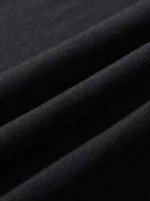 Manfinity Campus Court 男士標語圖案落肩T恤 - 黑色 - 查看 7