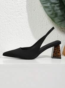 Giày cao gót hở mũi đế dày thời trang thu/đông cho nữ, giày cao gót giả da lộn thanh lịch, thanh lịch - màu đen - Xem 3