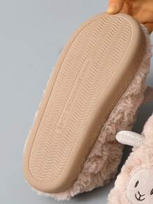 Dép Đi Trong Phòng Ngủ Preppy Cho Nữ, Dép Đi Trong Nhà Thiết Kế Hình Cừu Hoạt Hình Lông Tơ - Màu Khaki - Xem 6