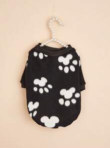 1 chiếc áo len thú cưng họa tiết bàn chân - màu đen - Xem 5