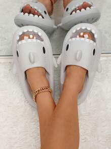 de moda Chanclas para tiburón de dibujos animados diseño EVA Zapatillas - Gris - Ver 4