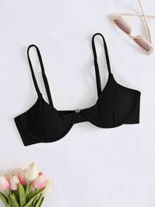 SHEIN Swim Top bikini de canalé con aro