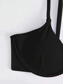 SHEIN Swim Top bikini de canalé con aro