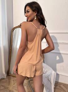 Set de pantaloni scurți și bluză solidă