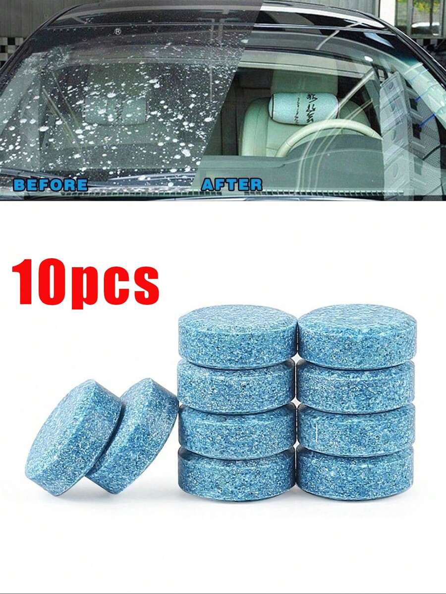 10pcs Concentrated Wiper Glass Water Anti-fog Cleaning Tablet