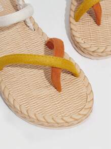 Styleloop Xăng đan nữ nhiều quai Colorblock, Xăng đan quai hậu thời trang - Nhiều màu - Xem 4