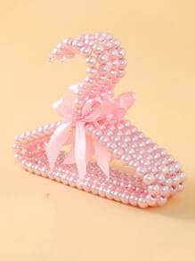 1 móc treo thú cưng trang trí nơ & ngọc trai giả - Hồng - Xem 1