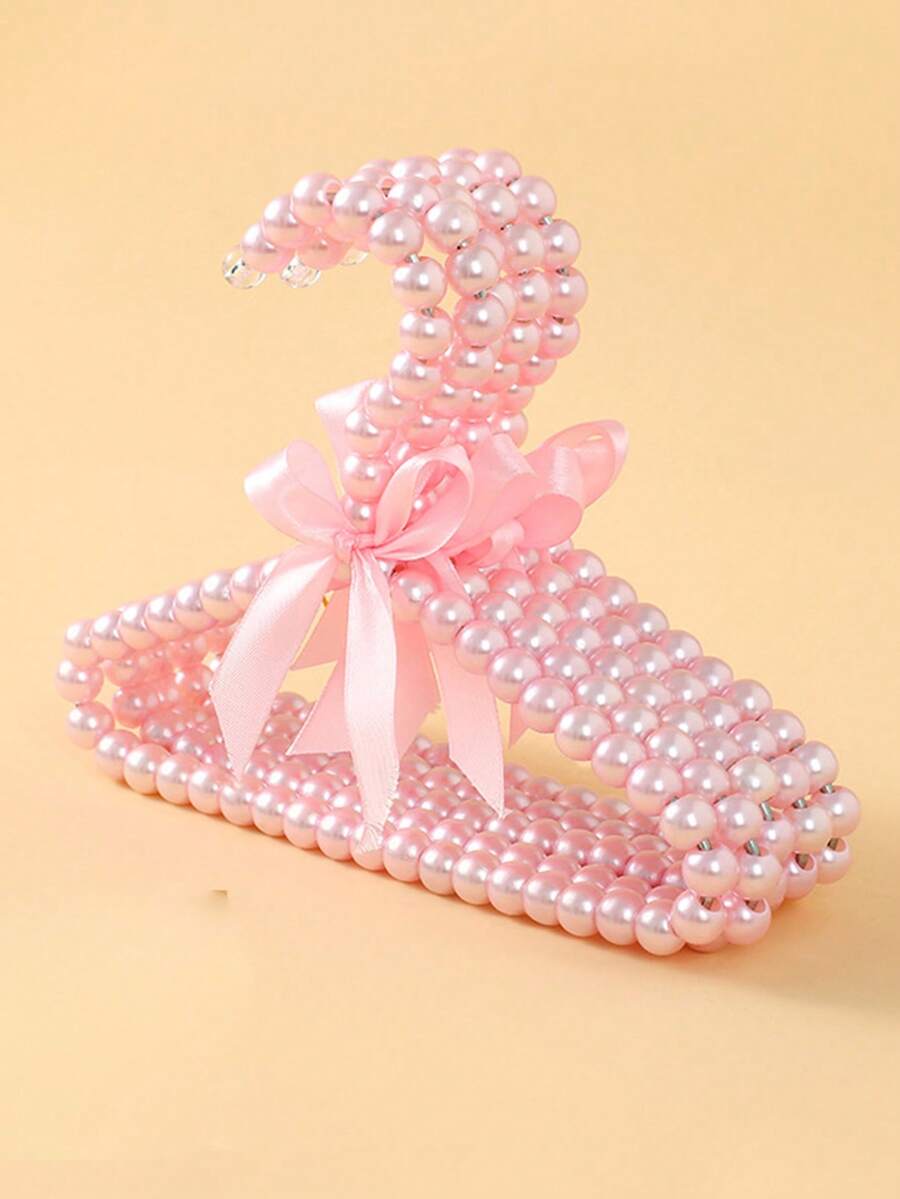 1 móc treo thú cưng trang trí nơ & ngọc trai giả - Hồng - Xem 1