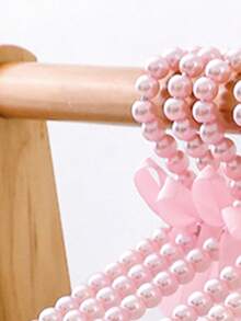 1 móc treo thú cưng trang trí nơ & ngọc trai giả - Hồng - Xem 3