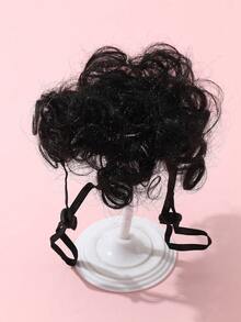 1pc Wig Design Pet Headwear - Black - View 5