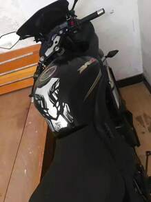 1pc Bone Design 3D Motorcycle Sticker - White - View 3