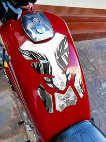 1pc Bone Design 3D Motorcycle Sticker - White - View 4