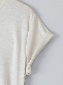 SHEIN LUNE Letter Graphic Tee - Beige - View 4