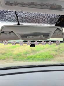 8pcs Floral Design Car Interior Sticker - White - View 1