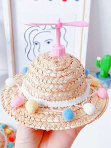 1pc Dog Hat Summer Sunshade Cap With Dragonfly Design - Multicolor - View 3