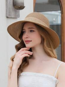 Boho Bowknot Straw Hat For Daily Wear - Khaki - View 3