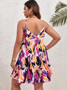 SHEIN VCAY Váy hai dây boho in họa tiết boho cỡ lớn cho mùa hè - Nhiều màu - Xem 2